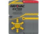 60X Rayovac Batteria Per Apparecchi Acustici Zinco Air, 10, 1,4V Extra Advanced 10X 6 Blister