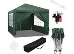 Bukkitbow - Tenda Per Feste Con Pareti Laterali - Tenda Pieghevole - Impermeabile E Resistente Alle Intemperie - Padiglione Da Giardino - 300 X 300 Cm - Verde