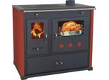 Stufa A Legna Con Vano Cottura E Piano Di Cottura Pracktik Lux Red Stufa A Legna 9,5 Kw