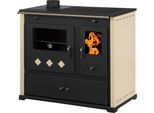 Stufa A Legna Con Vano Cottura E Piano Di Cottura Caminetto Pracktik Lux Beige Linker 9,5 Kw