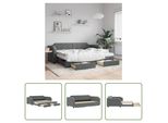 The Living Store Letto Da Giorno Allungabile Con Cassetti Grigio Scuro 100X200 Cm Tessuto