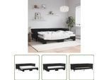 The Living Store Letto Da Giorno Allungabile Con Materassi Nero 80X200 Cm In Velluto