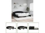 The Living Store Daybed Allungabile Nero 100X200 Cm In Velluto