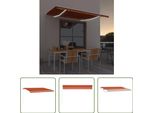 The Living Store Tenda Da Sole Manuale A Scomparsa Con Led 400X300 Cm Arancione E Marrone