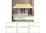 The Living Store Tenda Da Sole Retrattile Gialla E Bianca 4X3 M Tessuto E Alluminio