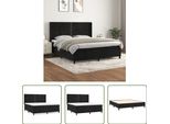 The Living Store Letto A Molle Con Materasso Nero 180X200 Cm In Velluto