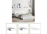 The Living Store Struttura Letto Con Testiera Bianca 135X190 Cm