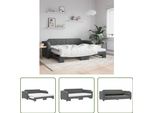The Living Store Letto Da Giorno Allungabile Con Materassi Grigio Scuro 80X200 Cm In Tessuto