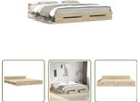 The Living Store Struttura Letto Con Cassetti Rovere Sonoma 180X200Cm Materiale Legno