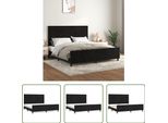 The Living Store Struttura Letto Con Testiera Nera 180X200 Cm In Velluto