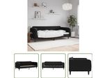 The Living Store Letto Da Giorno Nero 100X200 Cm In Velluto