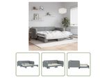 The Living Store Letto Da Giorno Allungabile Grigio Chiaro 100X200 Cm Tessuto