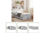 The Living Store Letto Con Cassetti In Cemento Grigio 75X190 Cm