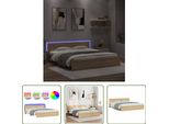 The Living Store Giroletto Con Testiera E Illuminazione Led Rovere Sonoma