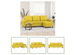 The Living Store Divano A 3 Posti Con Poggiapiedi Giallo Chiaro 180 Cm In Tessuto