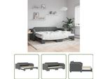 The Living Store Letto Da Giorno Allungabile Grigio Scuro 80X200 Cm In Tessuto