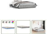 The Living Store Struttura Letto Con Led In Cemento Grigio 150X200 Cm