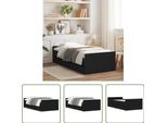 The Living Store Struttura Letto Con Cassetti Nero 90X190 Cm