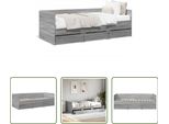 The Living Store Letto Da Giorno Con Cassetti Grey Sonoma 90X190 Cm Materiale Legno