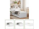 The Living Store Letto Con Cassetti Bianco 75X190 Cm