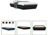 The Living Store Struttura Letto Con Led Nero 100X200 Cm