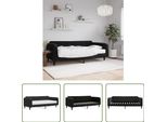 The Living Store Letto Da Giorno Con Materasso Nero 100X200 Cm In Velluto
