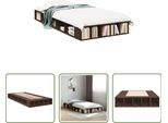 The Living Store Struttura Letto In Rovere Marrone 90X200 Cm In Materiale Ligneo