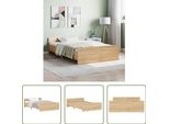 The Living Store Struttura Letto Con Testiera E Pediera In Rovere Sonoma 120X200 Cm