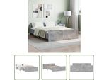 The Living Store Struttura Letto Con Testiera E Pediera In Cemento Grigio 135X190 Cm