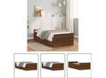 The Living Store Letto Con Cassetti In Rovere Marrone 75X190 Cm