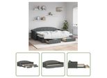 The Living Store Letto Da Giorno Allungabile Con Cassetti Grigio Scuro 80X200 Cm Tessuto