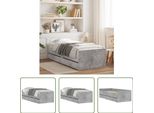The Living Store Letto Con Cassetti In Cemento Grigio 75X190 Cm