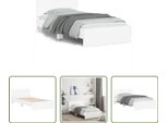 The Living Store Giroletto Con Testiera Bianco 100X200 Cm In Materiale Ligneo