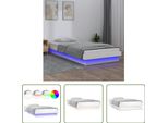 The Living Store Letto In Legno Massiccio Con Led Bianchi 90X190 Cm