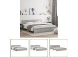The Living Store Struttura Letto Con Testiera Grey Sonoma 160X200 Cm