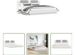 The Living Store Giroletto Con Testiera Bianco 160X200 Cm In Materiale Ligneo