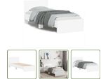 The Living Store Giroletto Con Testiera Bianco 90X200 Cm In Materiale Ligneo