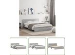 The Living Store Struttura Letto Con Testiera Grey Sonoma 140X200 Cm