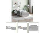 The Living Store Rete Da Letto Grey Sonoma 75X190 Cm Materiale A Base Di Legno