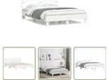 The Living Store Giroletto Con Testiera Bianco 140X190 Cm In Materiale Ligneo