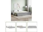 The Living Store Struttura Letto Con Testiera E Pediera Grey Sonoma 200X200 Cm