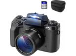 Fine Life Pro Digitalkamera 4K, 64MP fotokamera (WiFi, 16x Digitalzoom, 52mm Festobjektiv, 4.0 Touchscreen, 32GB SD-Karte)
