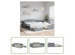 The Living Store Letto Da Giorno Allungabile Con Cassetti Grigio Chiaro 100X200 Cm Tessuto