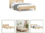 The Living Store Giroletto Con Testiera In Rovere Sonoma 135X190 Cm Materiale A Base Di Legno