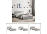 The Living Store Struttura Letto Con Testiera Grey Sonoma 120X200 Cm