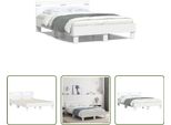 The Living Store Giroletto Con Testiera Bianco 120X190 Cm In Materiale Ligneo