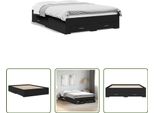 The Living Store Giroletto Con Cassetti Nero 120X190 Cm In Materiale Ligneo