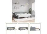 The Living Store Letto Da Giorno Allungabile Grigio Chiaro 80X200 Cm In Tessuto