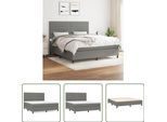 The Living Store Letto A Molle Con Materasso Grigio Scuro 180X200 Cm In Tessuto