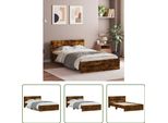 Struttura Letto The Living Store Con Testiera In Rovere Fumé 120X200 Cm